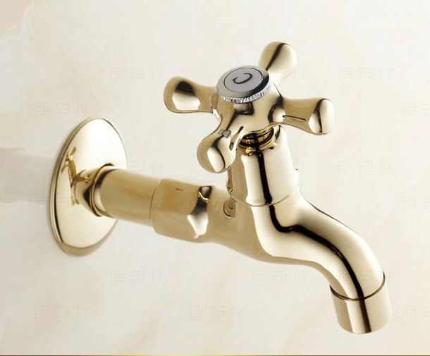 garden gold plate bathroom washing machine tap laundry mop pool cold water bibcock bathroom faucet bath tap water decoration8208