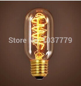 50pcs/pack 110-240v t45 32ak d45*h110mm 40w or 60w e27 edison filament lightbulbs