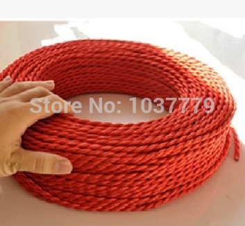 100meters in one roll uncut red color braided textile fabric wire pendant lamp fabric cable
