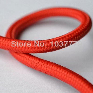 100meters/lot 2*0.75mm red lighting wire cloth coated wire vintage diy cable