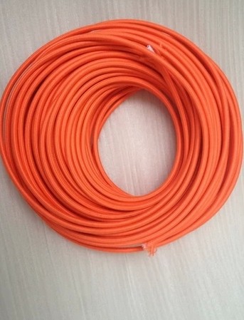100meters/roll 2*0.75mm orange textile vintage cable fabric power cord lighting fabric wire