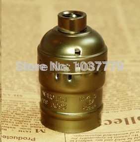 100pcs/lot aluminum e27 vintage pendant lamp holders brass color -selling sockets
