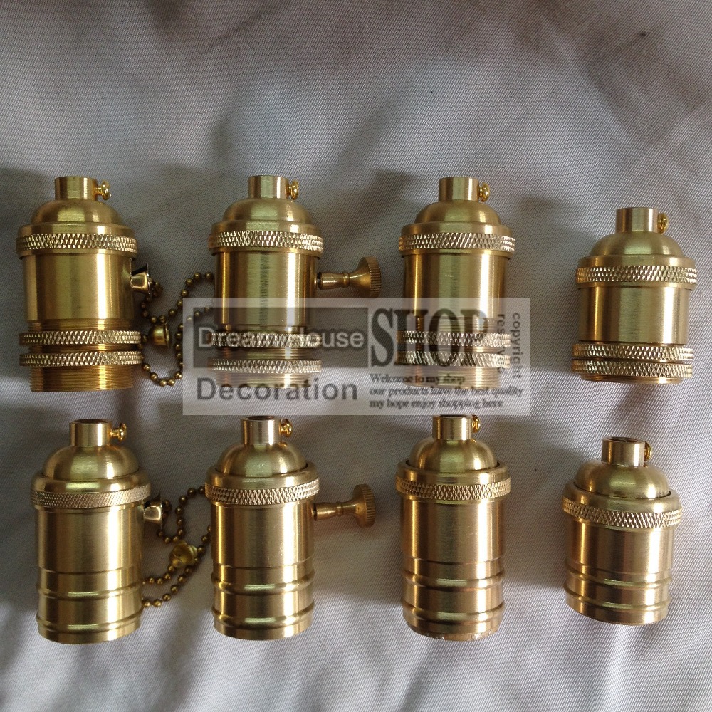 100pcs/lot whole price brass holders e27 edison vintage fitting copper sockets