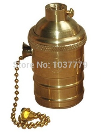 50pcs/lot edison bulb whole price copper zipper lamp holder e27 bulb pendant light lamp holder/brass lamp socket