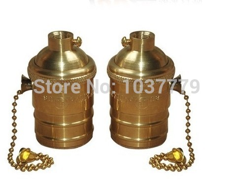 50pcs/lot edison bulb whole price copper zipper lamp holder e27 bulb pendant light lamp holder/brass lamp socket