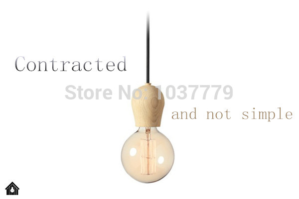 3pcs/pack oak wood pendant lamp e27/e26 socket
