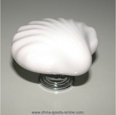 10pcs/lot white sea shell conch zinc alloy ceramic kid's room wardrobe drawer pull kitchen cupboard cabinet door handle 47*35 mm
