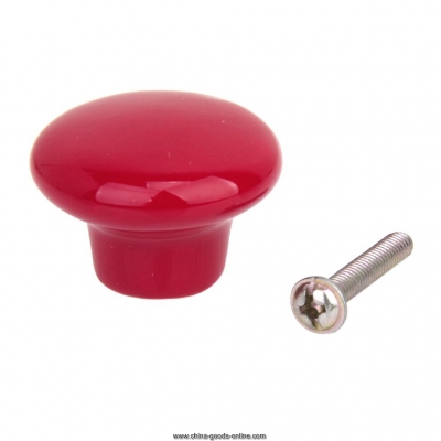 2015 5 x round ceramic cabinet/drawer/bin pull knobs handles---red,in stock [Door knobs|pulls-2321]