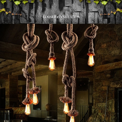 2015 retro vintage rope pendant light lamp loft creative personality industrial lamp edison bulb american style for living room