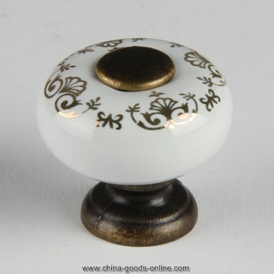 25mm kichen cabinet small knob ceramic drawer pull knob antique brass bronze dresser cupboard furniture knobs pulls handles