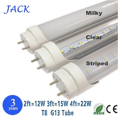 30pcs 12w 15w 22w t8 g13 base led tube 2ft 3ft 4ft smd 2835 85-265v led fluorescent lighting lamp 3 years warranty