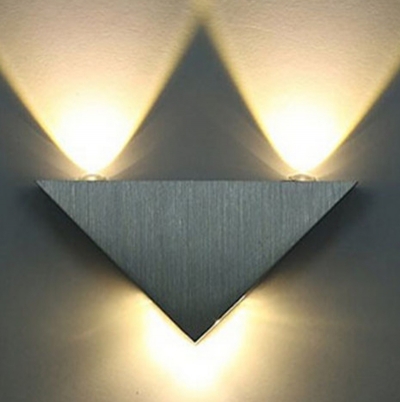 3w aluminum triangle led wall lamp ac85-265v high power led modern home lighting indoor and outdoor decoration light
