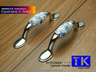 (4 pieces/lot) 76mm luxury viborg ceramic+zinc alloy drawer handles & cabinet handles &drawer pulls & cabinet pulls, tk-50015