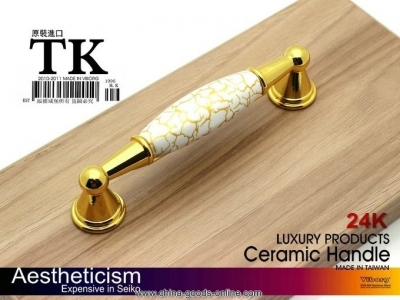 (4 pieces/lot) 96mm luxury viborg ceramic+zinc alloy drawer handles & cabinet handles &drawer pulls & cabinet pulls, tk-40211-gp