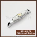 5pcs 128mm ceramic zinc alloy chrome shiny finish modern handle cabinet handle drawer pulls yellow camellia flower print
