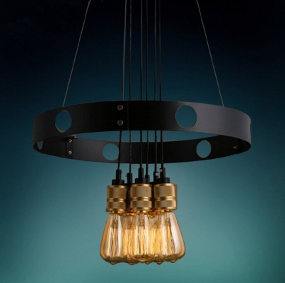 6 heads american country industry vintage iron pendant light creative loft balcony coffee shop decoration light [pendant-lamp-3809]