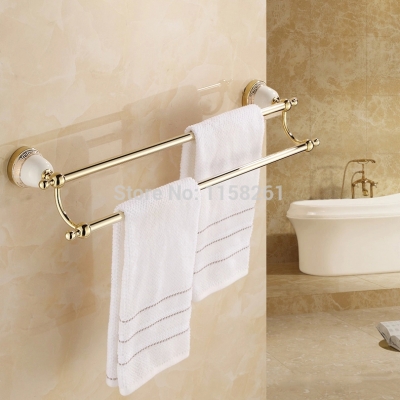 (60cm)dou. towel bar,towel holder,solid brass made,gold finished,bath products,bathroom accessories 5611