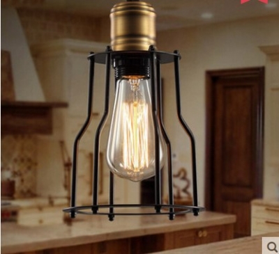 60w vintage light fixtures industrial pendant lamp with metal lampshade edison bulb in retro loft style [loft-pendant-light-6286]