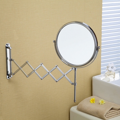 8" espelho banheiro solid brass chrome bathroom cosmetic mirror in wall mounted mirrors bathroom accessories 1228 [makeup-bathroom-mirror-6448]