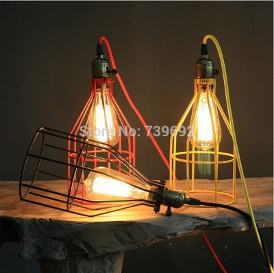 american style bar counter lamp loft vintage pendant lamp for living room,coffee shop,cloth shop,antique cage pendant lighting [iron-pendant-lights-4557]