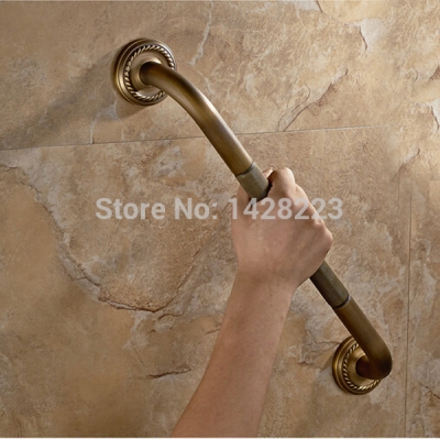 antique brass wall mounted bathroom grab bar solid brass bathtub handrails [bathtub-handrails-998]