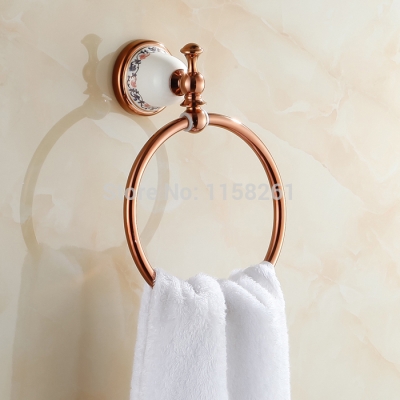 bathroom accessories simple elegant ceramic +brass towel ring bath towel holder bath towel rack xl-3316e [towel-ring-8485]