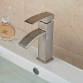 bathroom brushed nickel basin sink faucet deck mounted single handle basin mixer tap
