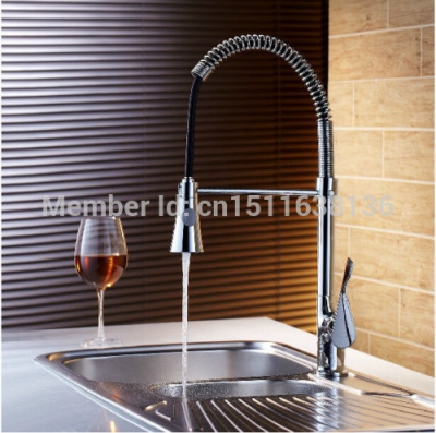 contemporary new deck mounted chrome brass kitchen faucet pull out sink mixer tap [chrome-1415]