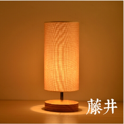fabric shade and base wood modern restaurant table lightssimple wooden desk lighting/table lamp/lights decoration