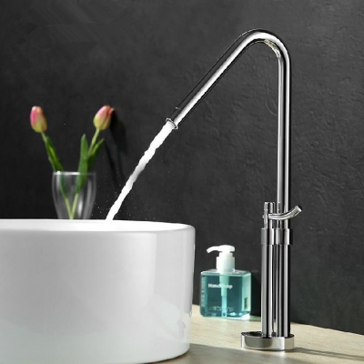 fashion style chrome waterfall bathroom basin faucet single handle sink mixer tap lt-801b