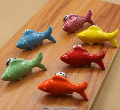 kid room cartoon ceramic handles and knobs fish cabinet handles and knobs for children room