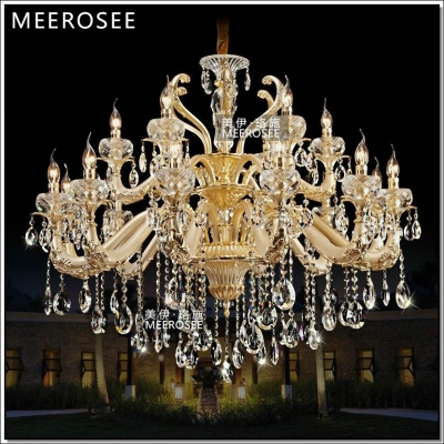 large 2 tiers 18 arms crystal chandelier light fixture lustre hanging lamp for el lobby villa md3225 l18 d1050mm h850mm [crystal-chandelier-zinc-alloy-2326]