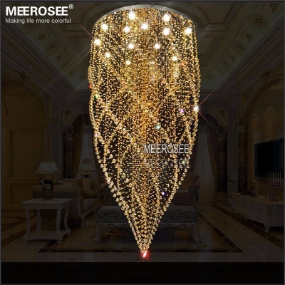 large crystal ceiling lights fixture amber crystal light lustre de cristal lamp for stair, staircase with gu10 bulbs dia 800mm [ceiling-light-1211]