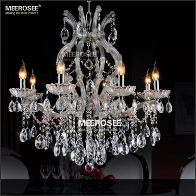 maria theresa clear chrome crystal chandelier light led crystal lustre light for lobby stair hallway project md8475
