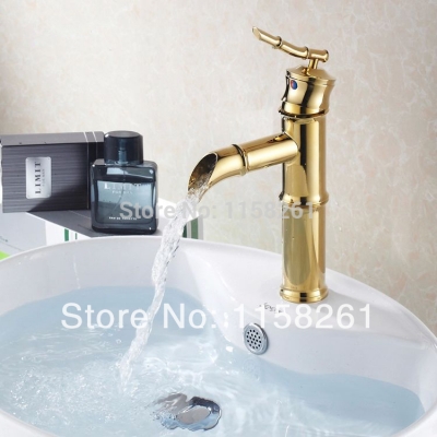 modern golden surface bathroom sink faucet soild brass mixer tap bath mixer bathroom faucet basin mixer hj-6662ak [golden-bathroom-faucet-3366]