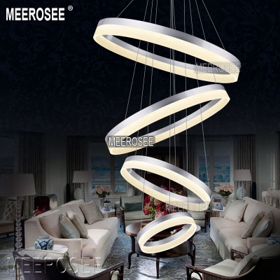 multi rings led pendant light modern led 4 rings acrylic suspension lamp aluminum drop light md5060a