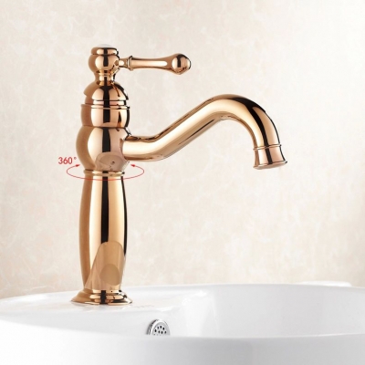 new fashion rose gold solid brass bathroom basin faucet single handle basin mixer banheiro torneira hj-827e [golden-bathroom-faucet-3477]
