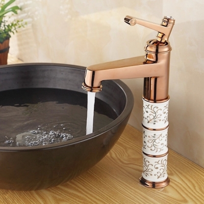 newly modern luxury solid brass bathroom sink basin faucet mixer tap ceramics golden polish single handles deck mounted jr-806e [golden-bathroom-faucet-3527]