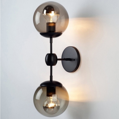 nordic american retro study the living room ceiling hanging wall lamp bed loft black iron modern wall light [wall-lamp-5949]