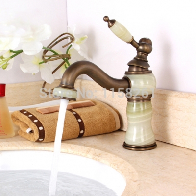 novelty antique bronze marble body bathroom wash basin faucet sink mixer taps/ water mixer/torneiras vintage e-03