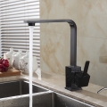 polished black brass swivel kitchen sinks faucet 360 degree rotating kitchen mixer tap gyd-7115r