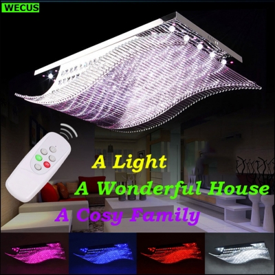 popular remote control crystal ceiling lights 85-265v 20w led foyer dining room ceiling lamps red pink blue [modern-style-5536]