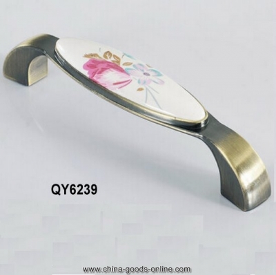 qy6239 128mm 5.04" tulip retail ceramic cabinet wardrobe knob drawer cupboard pulls handles [Door knobs|pulls-2222]