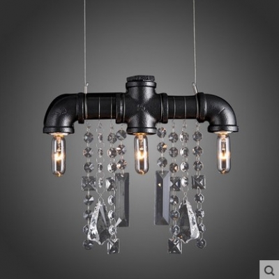 retro style loft vintage industrial lighting pendant light with 3 lights pipe hanging light ,lamparas colgantes [loft-pendant-light-6404]