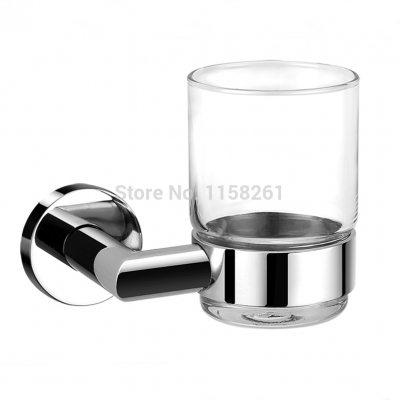 single tumbler holder,toothbrush cup holder , brass base with chrome finish+glass cup,bathroom accessories fm-3684