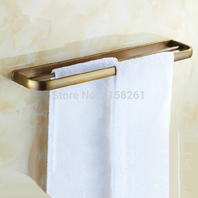 solid brass towel rack bathroom antique double pole towel bar bath hardware towel holder f81348f [towel-bar-8367]