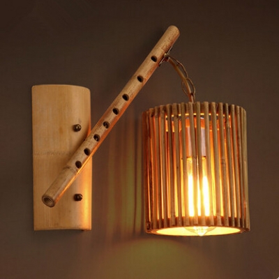 southeast asia creative bamboo wall lamp modern personality edison bedside light fixtures for bar cafe living room home lighting