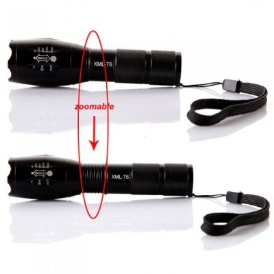 super brightness xml-t6 led flashlight torch 5 with mode design 2000lm outdoor home flash light zoomable lamp