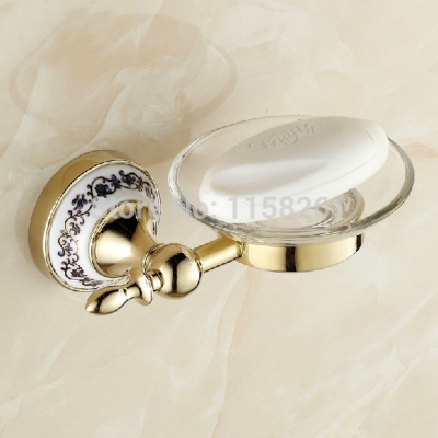 toilet dish blue & white porcelain soap dish/holder,solid brass construction,gold finish,bathroom accessories/hardware st-3399
