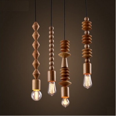 wooden loft style art american country edison pendant lights fixtures for bar dining room hanging lamp suspension luminaire